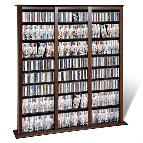 Atlin Designs 64" Triple Media Storage Rack in Espresso