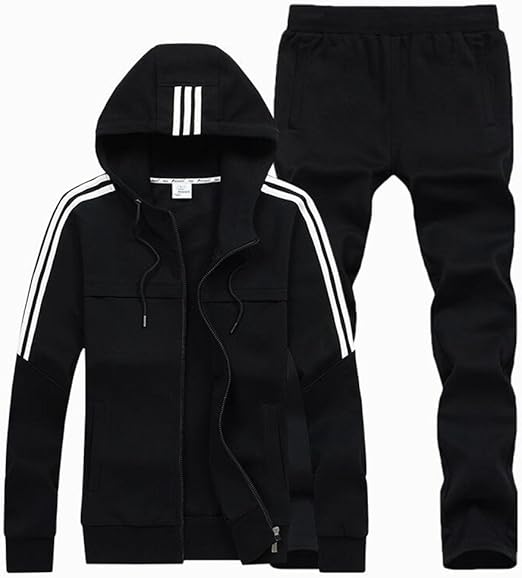 Amazon メンズ スウェット 上下2点上下 フード 上品 セット アップ ジャージ パーカー 厚手スポーツ ジャージ 戸外 秋冬着 ブラック Xl ジャージ上下セット 通販