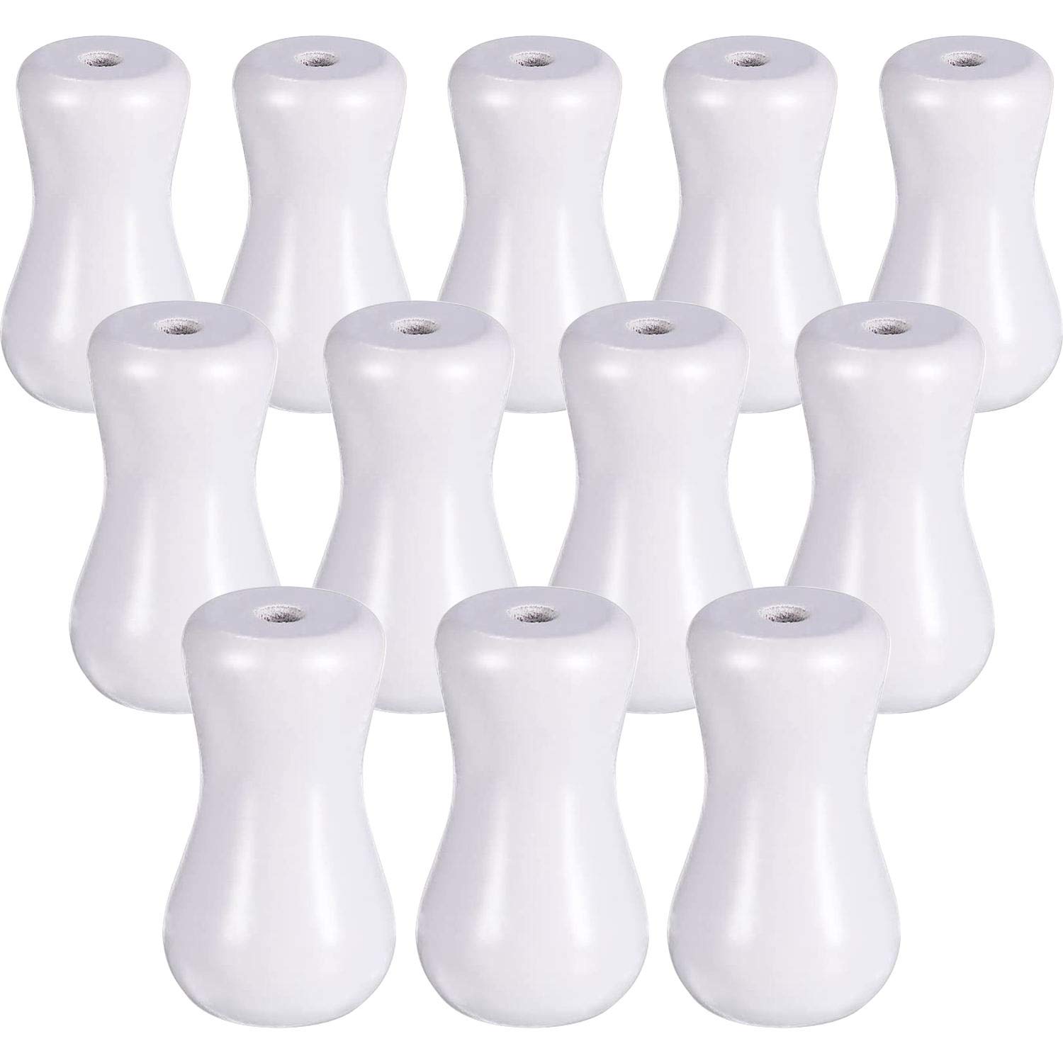 Photo 1 of Boao 6 Pieces White Blind Pull Cord Knobs 1.26 inch x 0.75 inch Wood Tassels Window Blinds Wooden Cord Tassels Hanging Ball Pulls for Curtain Craft.