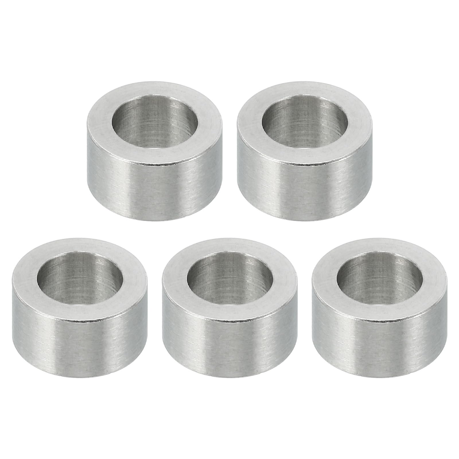 PATIKIL M10 Stainless Steel Spacers, 5 Pcs Metal Spacer Stainless Steel 10.2mm ID x 16mm OD x 8mm L Spacer Screw Standoff Round for 3/8" M10 Screw Bolts