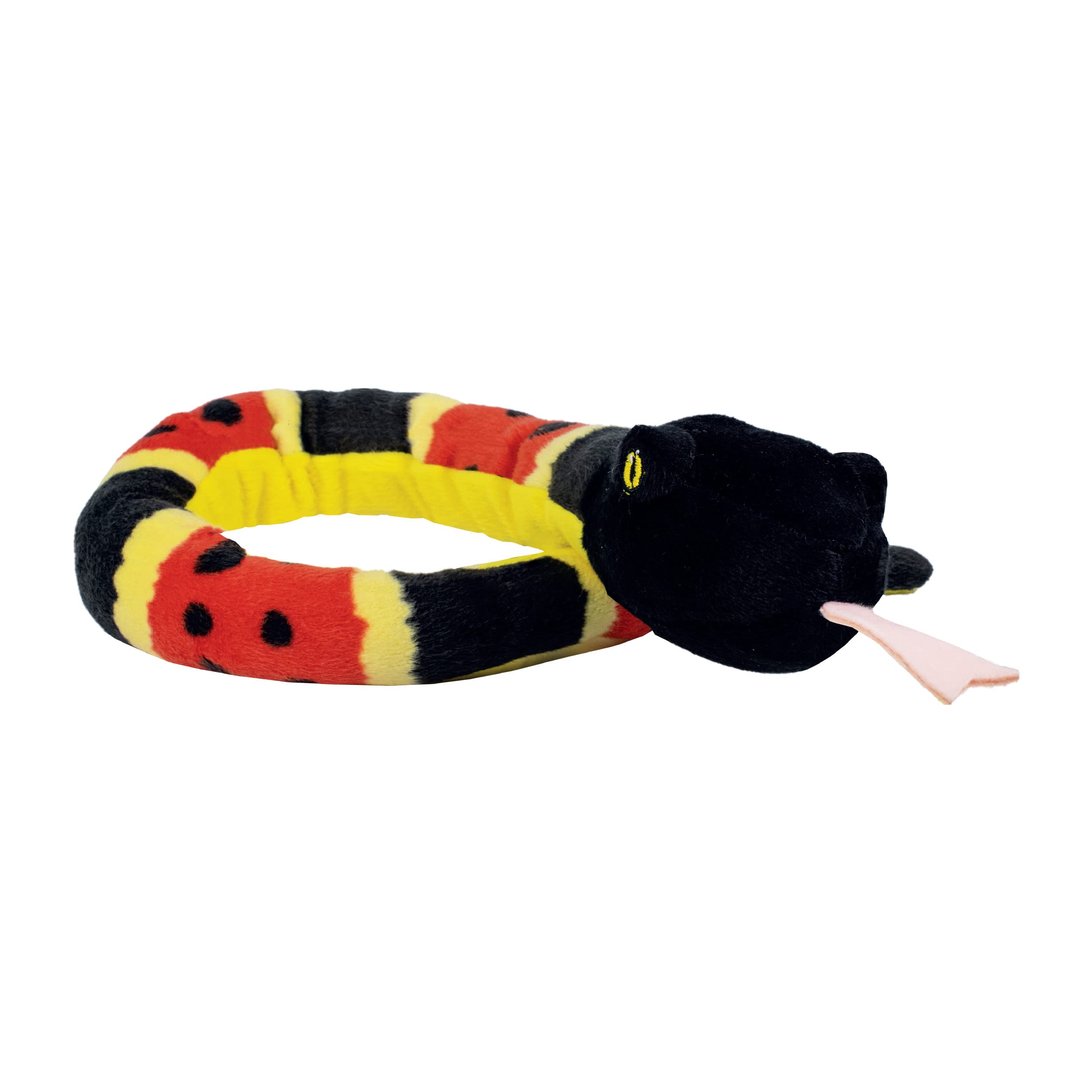 EcoBuddiez Snakes - Coral Snake from Deluxebase. 70cm Plush Snake Soft Toy, Eco-Friendly Stuffed Animal Made with Recycled Plastic Bottles. Sustainable Plush Animal Toys and Gifts for Kids.