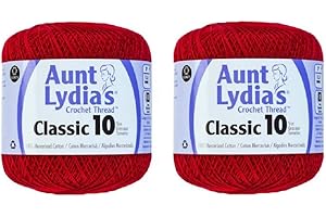 Aunt Lydia's Crochet Thread - Size 10 - Cardinal Red (2-Pack)