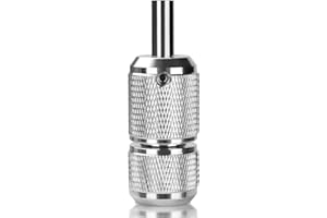 ATOMUS 25mm Tattoo Grips Tubes Self-lock Aluminum Alloy Tattoo Gun Grip Auto Self Locking Handle for Tattoo Machine Supply Body Art Tattoo Machine Parts (Silver)