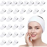 xozeooeu 30 Pack Spa Headbands, Adjustable Terry Cloth Hair Wrap for Women, Facial Makeup Shower Sports Headband White