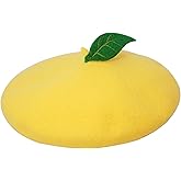 FAICCIA Green Leave Fruit Cosplay Beret Vintage Painter Hat Lolita Kawaii Wool Cap Xmas Gift