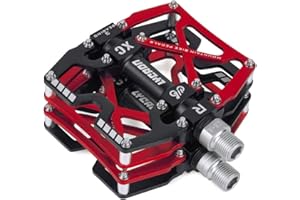 LYCAON Bike Cycling Pedals, CNC Machined Aluminum Alloy Durable Non-Slip Bicycle Pedal, 3 Bearings Pedals for 9/16" Universal