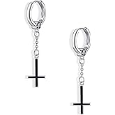 Upside Down Cross Earring 925 Sterling Sliver Upside Down Cross Dangle Earrings Jewelry Gifts for women men