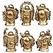 BRABUD 6pcs Resin Statue Laughing Buddha Statue Lucky Happy Buddha Figurines Feng Shui Decoration (2.5'' Gold)