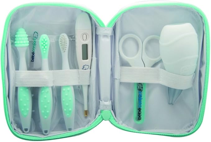 liaunghie Spazzola E Pettine Azzurro Bebe Confort Set Toilette Cura Del Neonato Con Termometro Per Bagnetto Forbicine Prima Infanzia Set Di Igiene E Benessere Bepco Ee