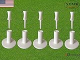 FINGER TEN Golf Rubber Tee Driving Range Value 5 Pack for Indoor Outdoor Practice Mat, Tee Adaptor Size 1.5'' 2.0'' with Free 6pcs Castle Tees