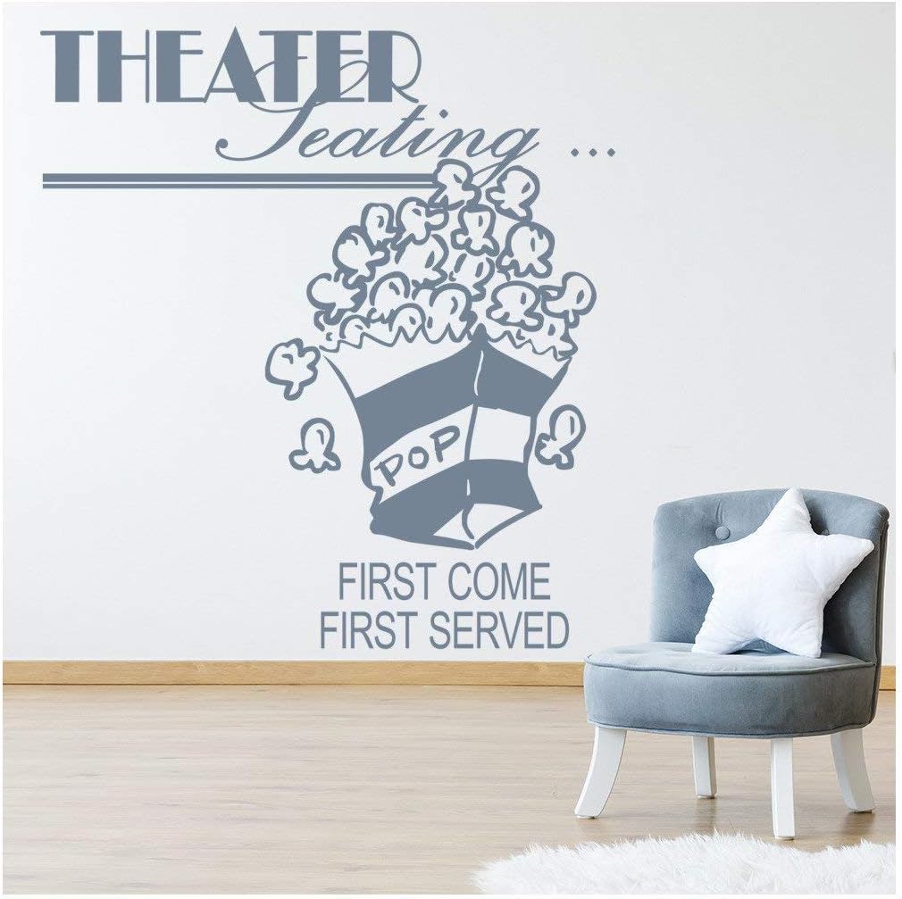 azutura Theatre Popcorn Home Quote Wall Sticker available in 5 Sizes and 25 Colours Basalt Grey