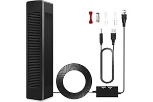 BTFDREEM TV Antenna Indoor, Digital TV Antenna for Smart TV with Signal Booster, 400+ Miles Long Range HD TV Antenna Support All TV with 4K 1080p All Television Indoor and Outdoor