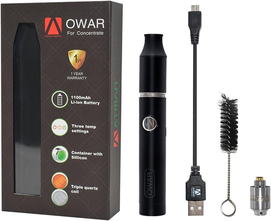Atman® OWAR vaporizer for hash&wax vaporizer pen equipped with 1100mah