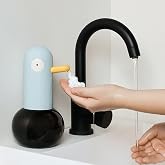 SYWAN Automatic Foaming Soap Dispenser Duck Head Soap Dispenser | 2-Speed Adjustable Touchless Cute Foaming Hand Soap Dispenser for Bathroom Kitchen, USB Rechargeable, 13.5oz (Blue)