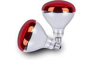 250W Heat Lamp Bulb for Pets & Bathroom, Infrared Brooder Heater Bulb, 3000-4000 Hours Lifespan, 2-Pack