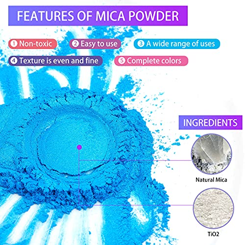 Mica Powder Set，30Colors Epoxy Resin Pigment Dye for Making Fragrance