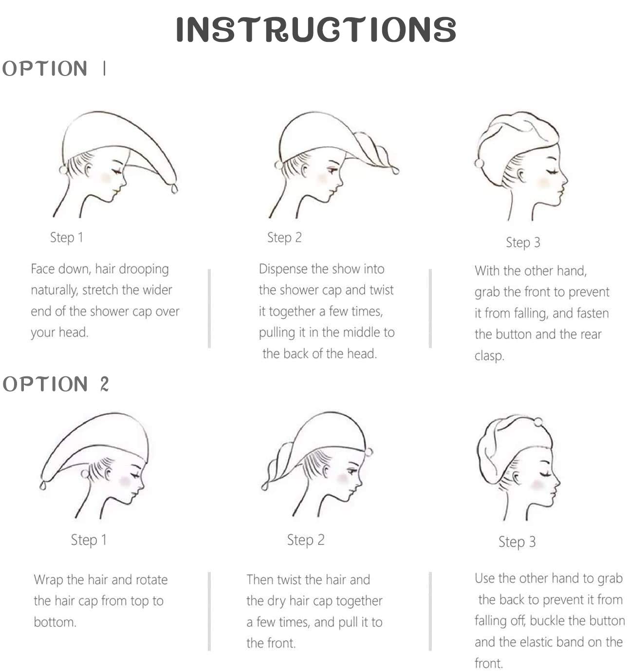 2Pack Hair Wraps with Button for Women,Super Absorbent and Soft Hair Drying Towel for Curly,Long &Thick Hair (Coffee & Pink): Kitchen & Dining