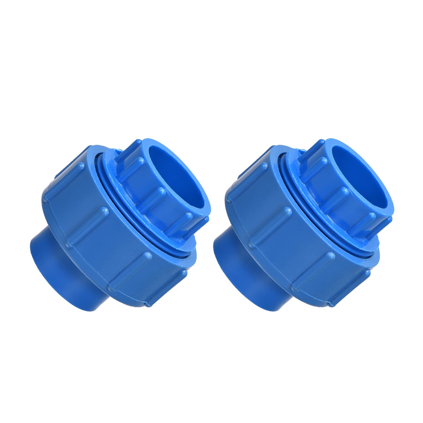 METALLIXITY PVC Union Socket, (1 Inch) 2Pcs, PVC Pipe Fitting Coupling Adapter - for Water Supplies Build, DIY, Garden Shelf Greenhouse, Blue