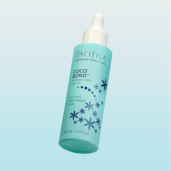 PACIFICA BEAUTY, COCO BOND HAIR OIL, TAME FLYAWAYS, OVERNIGHT TREATMENT WITH VITAMINS, PEPTIDES, MOISTURIZING REPAIR FOR GLOSSY, SMOOTH, SILICONE-FREE, VEGAN HAIR