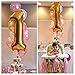 40 Inch Big Number Balloons Gold Mylar Foil Large Number 1 Giant Helium Balloon Birthday Party Decoration