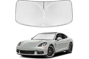 ZOIBV for Porsche Panamera 2017-2025 Windshield Sun Shade - 4 Layers Car Sunshades for Front Windows Shade Cover Custom Fit Panamera Sun Visor 240T Retractable Shade Blocks UV Rays Car Accessories