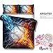 ARIGHTEX Baseball Bedding Set Boys Bedspreads Baseball Fire & Ice Sports Themed Bedrooms (Twin Size)