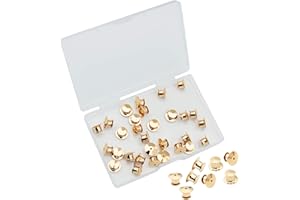 SUBANG 30 Pieces Metal Pin Backs Locking Pin Keepers Locking Clasp with Storage Case