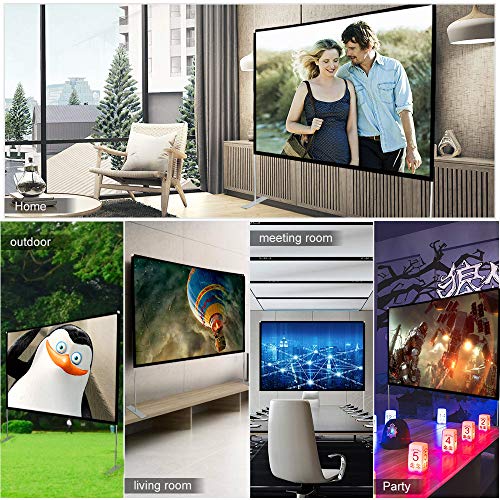 Projector Screen with Stand 80 inch Portable Projection Screen 16:9 4K HD Rear Front Projections Movies Screen with Carry Bag for Indoor Outdoor Home Theater Backyard Cinema Trave ... - Thumbnail 6