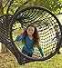 Hearthsong 6-Foot Hanging Woven Rope Tunnel Bridge, 6'L x 3' diam, Black, Weather Resistant, Polyester Rope, Ages 5 and Up
