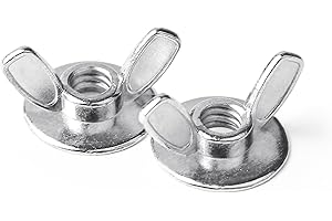 Aiwaiufu 50 Packs 1/4"-20 Wing Nuts with Washers Base – Zinc Plated Butterfly Nuts for Fastening, Hand Twist Secure Lock Parts for Hurricane Shutters, Furniture, DIY and Mechanical Assembly