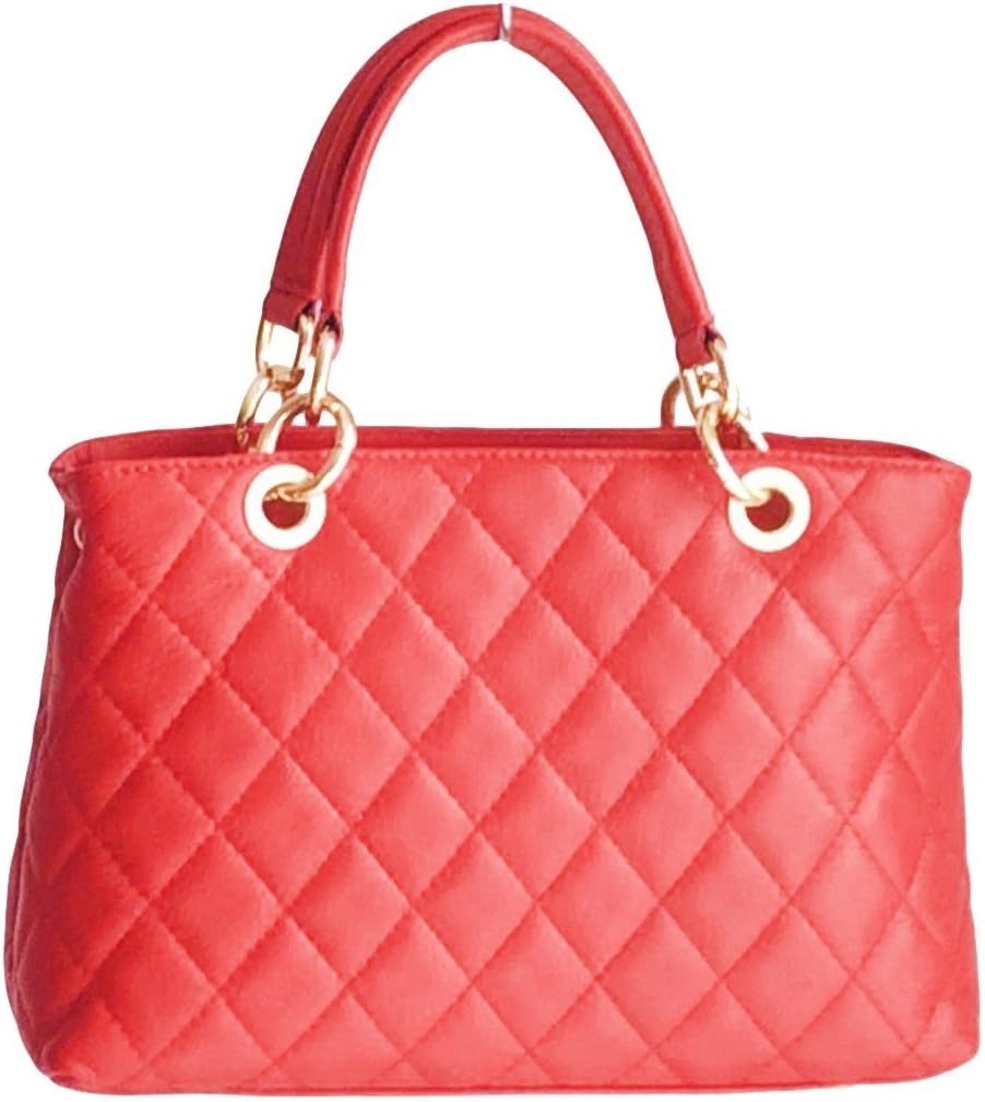 Handbag Bliss Italian Leather Quilted Classic Handbag & Shoulder Bag