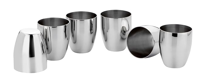 Bhalaria - 180885 Aromatic Glass Set, Set of 6, 350 ml, Silver