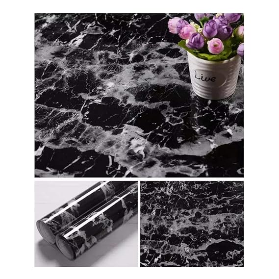 JLCorp Marmor-Kontaktpapier Tisch-Tür-Aufkleber selbstklebend Folie abziehbar Tapeten Glanz Arbeitsplatten Regal Liner Aufkle