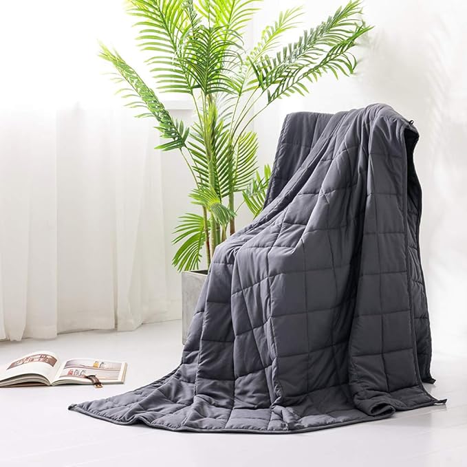 Syrinx Weighted Blanket, 36" × 48", 05 lbs, Dark Gray, Fits Twin Size