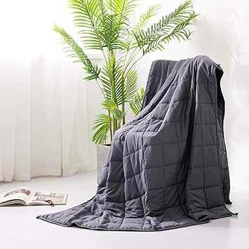 Syrinx Weighted Blanket, 36" × 48", 05 lbs, Dark Gray, Fits Twin Size