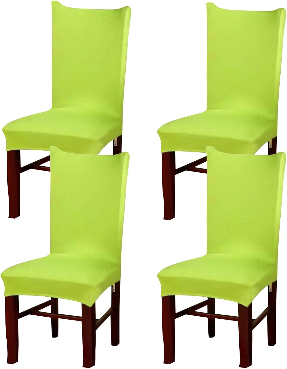 buy outdoor furniture covers on Amazon Com Dasior Solid Stretch Chair Covers Washable Chair Protector Covers For Dining Room Chairs Decorate 4 Pcs Pack Lime Green Kitchen Dining