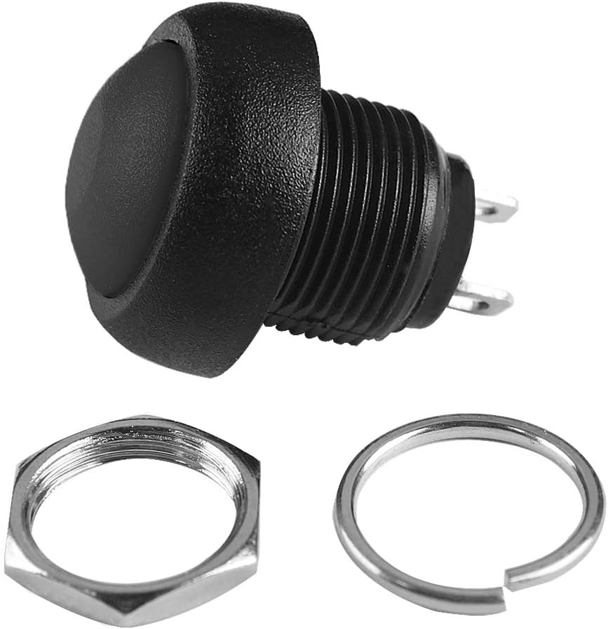 Larcele 10x 12mm Waterproof Momentary Push Button Automatic Return Button Switch ANKG-01 (Black) - Image 5