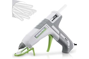 WORKPRO Hot Glue Gun Full Size - 60/100W Dual Temp Glue Gun and Sticks Set with 10 PCS Glue Sticks (7/16") - 90S Fast Preheating Hot Glue Gun Kit for Construction, Crafting, DIY and Repairs - White