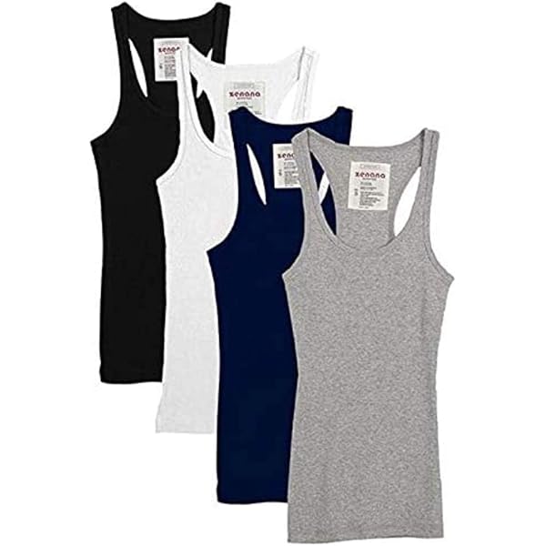 Amazon.com: Zenana Outfitters 4 Pack Womens Basic Ribbed Racerback