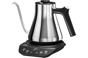 Offacy Electric Gooseneck Kettle,- 0.9L 1200W Quick Heating, ±1℉ Temperature Control, 100% Stainless Steel Inner Pot for Pour Over Coffee & Tea, Perfect for Boiling Hot Water
