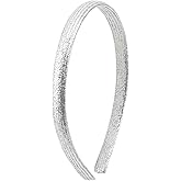 Wecoe Silver Metallic Headband Cute Sparkly Glitter Head Bands Hair Accessories for Women Girls