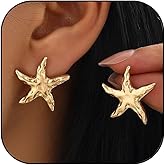Starfish Earrings for Women Gold Chunky Starfish Earrings Big Starfishs Statement Stud Earring Hypoallergenic Summer Beach Ocean Inspired Jewelry