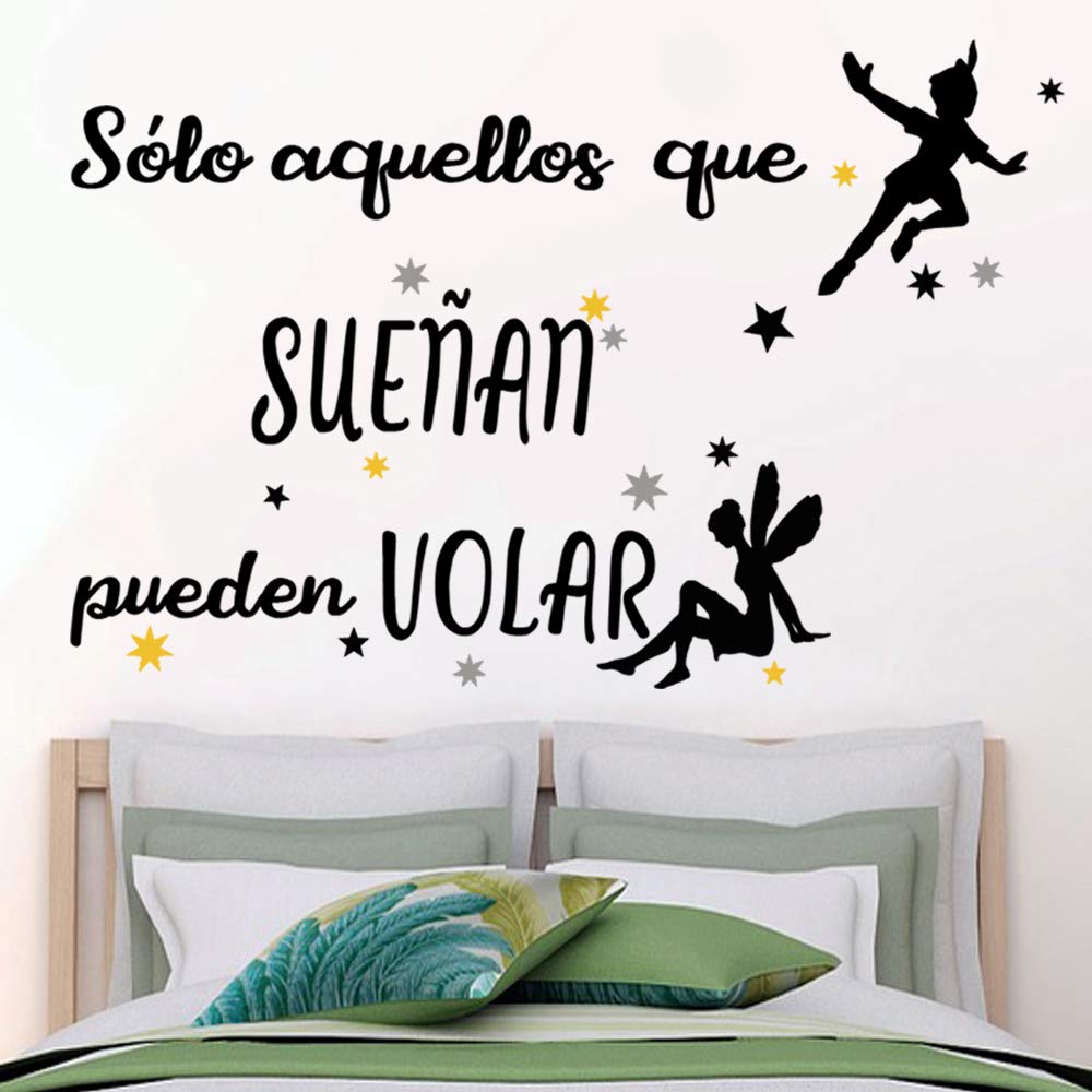 Docliick® Motivational Quote Vinyl Room Wall Stickers ''Just Just Aquellos que Ñan.'' Docliick DC-18028 Decorative Vinyl Stickers, Black