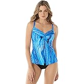 Miraclesuit Women's DD-Cup Swimwear Love Knot Tummy Control Underwire Bra Tankini Top Separate