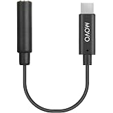 Movo UCMA-1 Female 3.5mm TRS Microphone Adapter Cable to USB Type-C Connector Dongle - Compatible with Samsung Galaxy, Pixel, Moto, HTC, iPad Pro Smartphones and Tablets - USB C to 3.5mm Audio Adapter