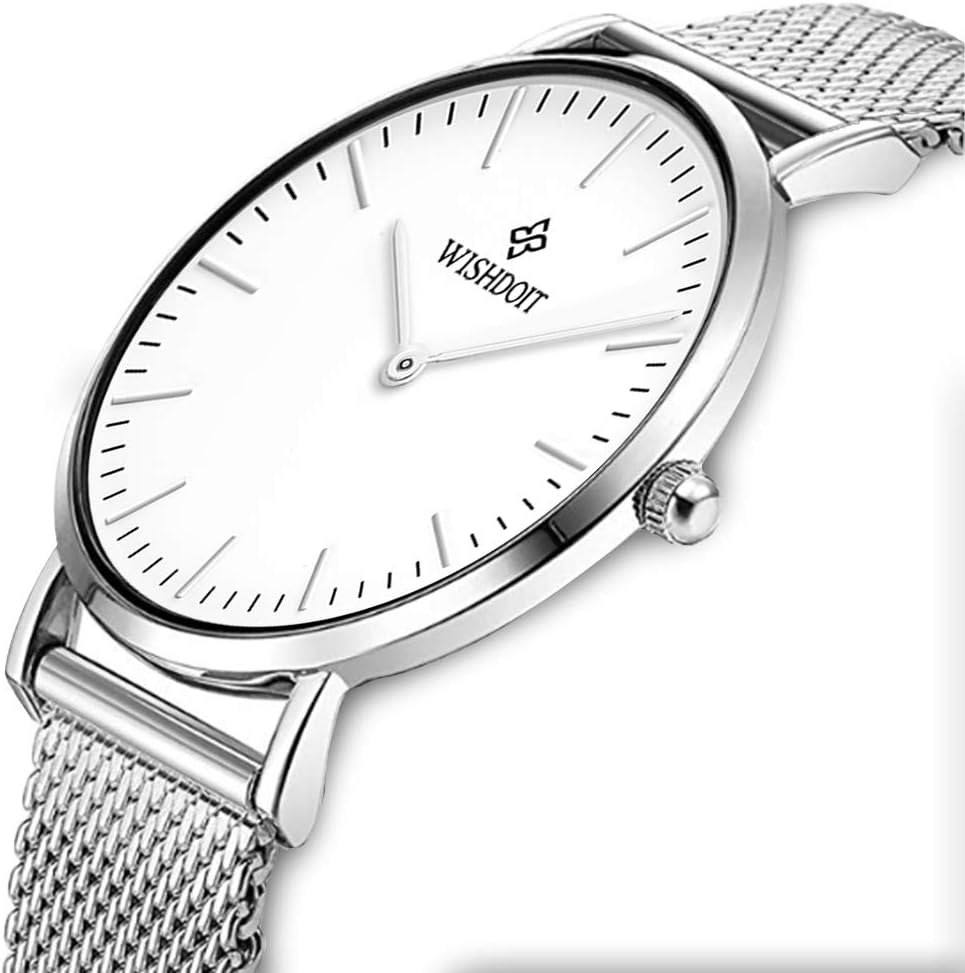 Women's Rose Gold Watch Classic Minimalist Analog Quartz Ladies Wrist Watches Simple Casual Watches for Women Stainless Steel Mesh Band Couple Gift
