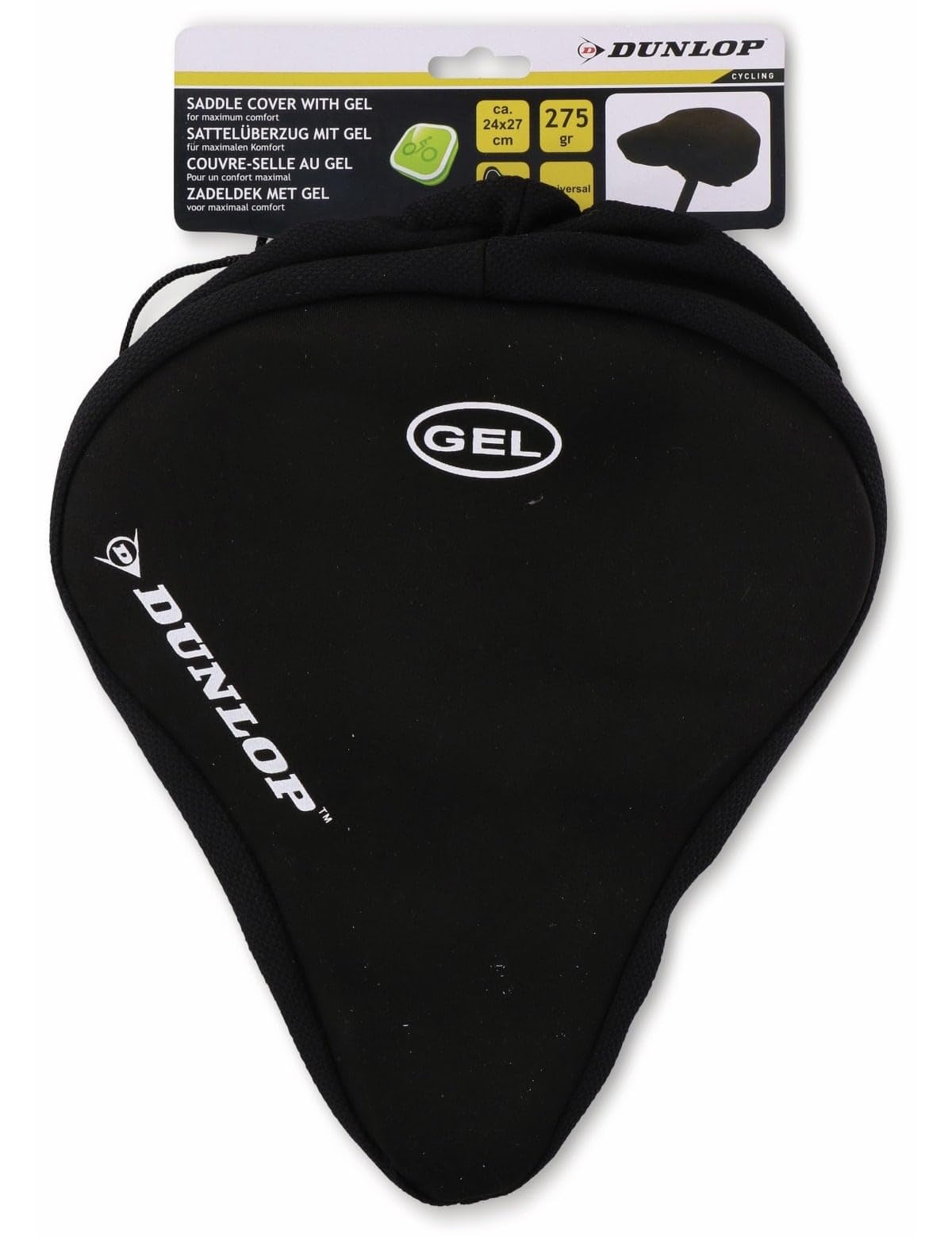 DUNLOP Sport Saddle Cover for Bicycle, Black, 27 x 24 cm