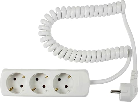As Schwabe Steckdosenleiste 3 Fach Mit Spiralkabel Mehrfachstecker Mit 2 5 M Leitung 230 V 16 A Mehrfachsteckdose Mit Ausdehnbarer Spiralleitung Ip20 Weiss I 11431 Amazon De Baumarkt