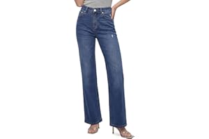 Chasehot Straight Leg Jeans for Women, High Waisted Stretchy Jeans Trendy Wide Leg Boyfriend Mom Cute Ladies Denim Pants