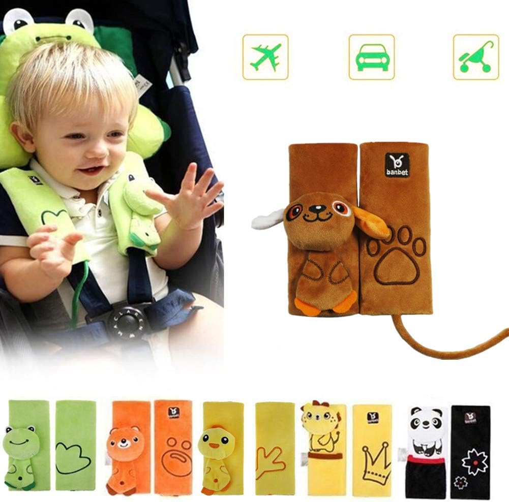 DQTYE Soft Cartoon Baby Child Animal Harness Car Seat Belt Strap Covers Safety Shoulder Pad Protection Cushion for Infant Stroller Pushchair Seatbelt - Dog